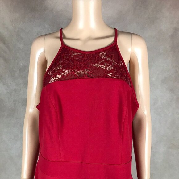 EMERALD SUNDAE Red Lace Top Fit and Flare Dress NEW Size 1X - Picture 10 of 11